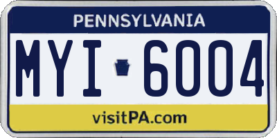PA license plate MYI6004