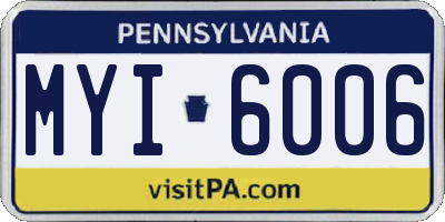 PA license plate MYI6006