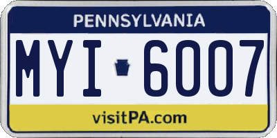 PA license plate MYI6007