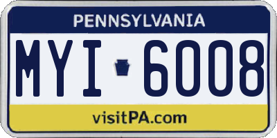 PA license plate MYI6008