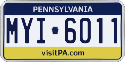 PA license plate MYI6011