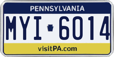 PA license plate MYI6014