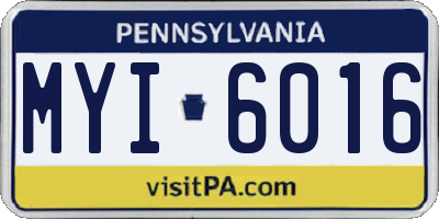 PA license plate MYI6016