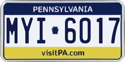 PA license plate MYI6017