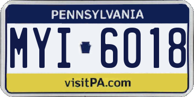 PA license plate MYI6018
