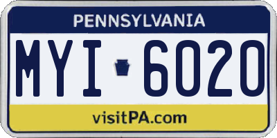PA license plate MYI6020