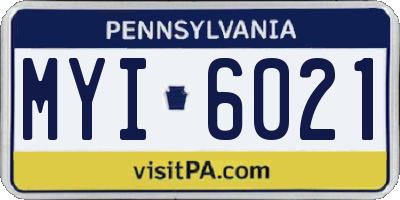 PA license plate MYI6021