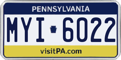 PA license plate MYI6022