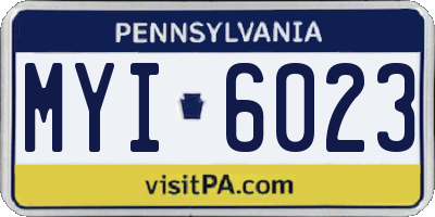 PA license plate MYI6023