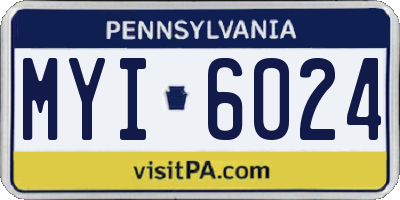 PA license plate MYI6024