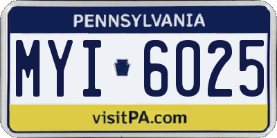 PA license plate MYI6025