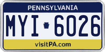 PA license plate MYI6026