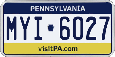 PA license plate MYI6027