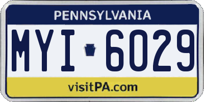 PA license plate MYI6029