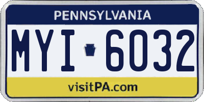 PA license plate MYI6032
