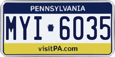 PA license plate MYI6035