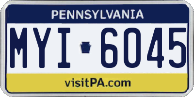 PA license plate MYI6045