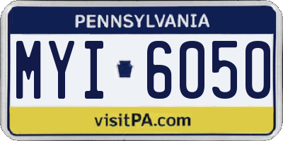 PA license plate MYI6050