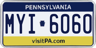 PA license plate MYI6060