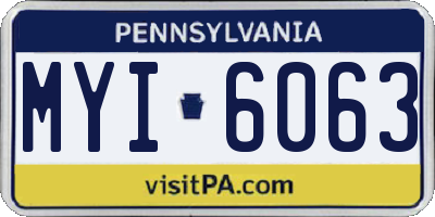 PA license plate MYI6063