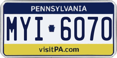 PA license plate MYI6070