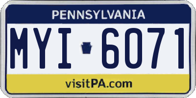 PA license plate MYI6071