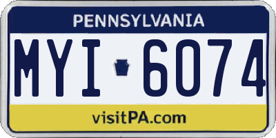 PA license plate MYI6074