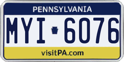 PA license plate MYI6076