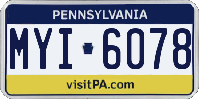 PA license plate MYI6078