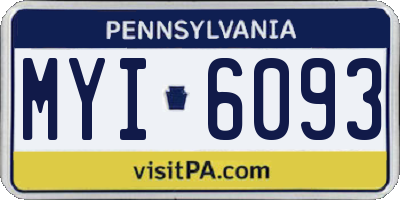 PA license plate MYI6093