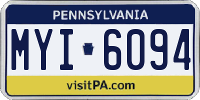 PA license plate MYI6094