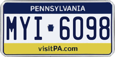PA license plate MYI6098