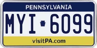 PA license plate MYI6099