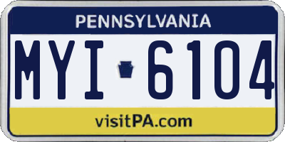 PA license plate MYI6104
