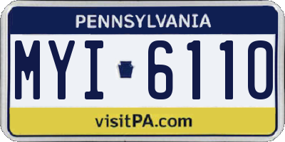 PA license plate MYI6110