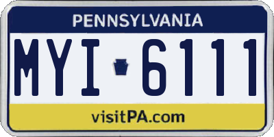 PA license plate MYI6111