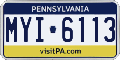 PA license plate MYI6113