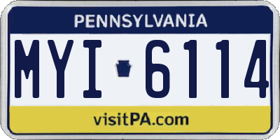 PA license plate MYI6114