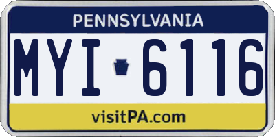 PA license plate MYI6116
