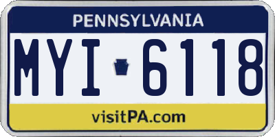 PA license plate MYI6118