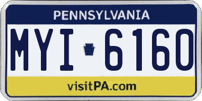 PA license plate MYI6160