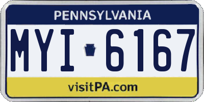 PA license plate MYI6167