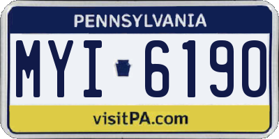 PA license plate MYI6190