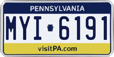 PA license plate MYI6191