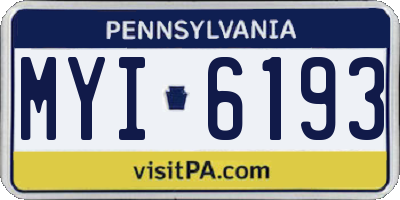 PA license plate MYI6193