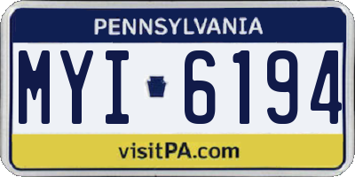 PA license plate MYI6194
