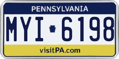 PA license plate MYI6198