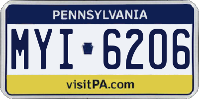 PA license plate MYI6206