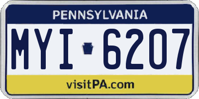 PA license plate MYI6207