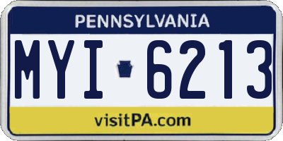 PA license plate MYI6213
